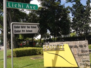 Sign board Cedar school